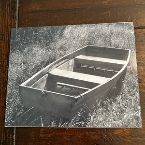 Old Fishing Boat lack and White Photo